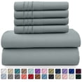 thumbnail image 1 of Lux Decor Collection Queen Sheets Set - 6 Piece Microfiber 16 Inch Deep Pocket Bed Sheets Set - Light Gray, 1 of 11