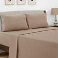 thumbnail image 1 of Lux Decor Collection Queen Size 4 Piece Sheet Set Brushed Microfiber High GSM, Upto 16 Inches Deep Pocket Bedding Sheets & Pillowcases - Taupe, 1 of 8