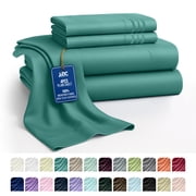 Lux Decor Collection Queen Size 4 Piece Sheet Set Brushed Microfiber High GSM, Upto 16 Inches Deep Pocket Bedding Sheets & Pillowcases - Teal