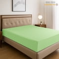 thumbnail image 1 of Lux Decor Collection Queen Size Fitted Sheet - Upto 16 Inches Deep Pocket Microfiber Bottom Sheet with All-Around Elastic, Sage, 1 of 6