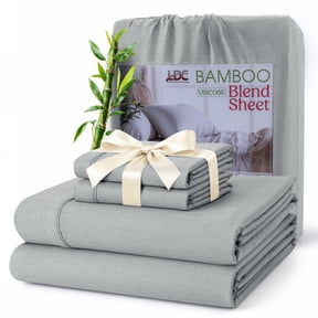 Lux Decor Rayon from Bamboo Blend Queen Sheets Deep Pockets - 4 Piece Cooling Bed Sheets Set, Gray