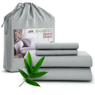 Lux Decor Collection Rayon from Bamboo Queen Sheets Deep Pockets - 4 Piece Cooling Bed Sheets Set, Gray