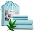 thumbnail image 1 of Lux Decor Collection Rayon from Bamboo Blend Sheets Set Queen - 4 Piece Deep Pocket Bed Sheets Set, Blue, 1 of 9