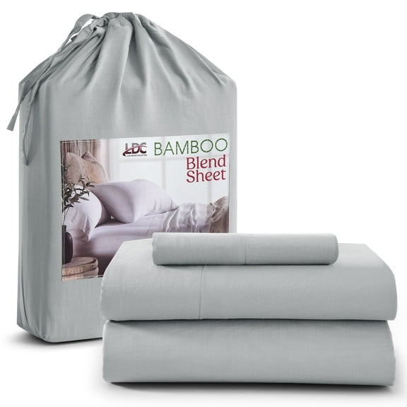 Lux Decor Collection Rayon from Bamboo Blend Sheets Twin - 3 Piece Soft Cooling Bed Sheets Set, Grey