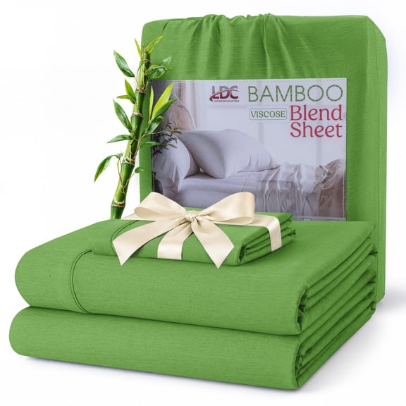 Lux Decor Rayon from Bamboo Blend Twin Sheets Set - 3 Piece Soft Cooling Bed Sheets Set - Sage