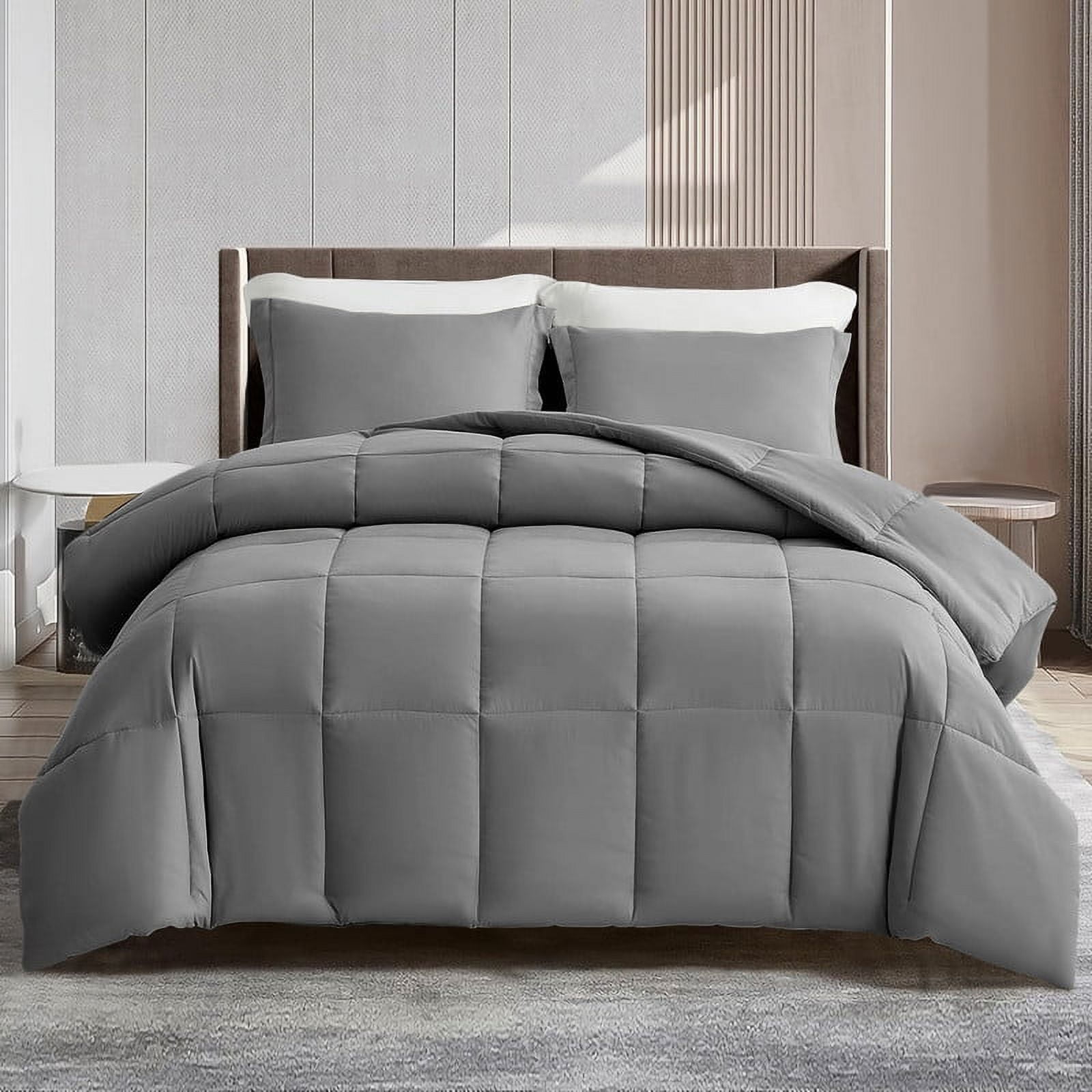 Gray Full Microfiber Down Alternative Comforter