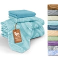 thumbnail image 1 of Lux Decor Twin 4 Piece Bed Sheet Set - Paisley Printed Microfiber Sheets, Ultra Soft, Deep Pocket, Wrinkle-Free, Breathable, OEKO-TEX Certified - Twin, Blue, 1 of 9