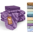 thumbnail image 1 of Lux Decor Twin 4 Piece Bed Sheet Set - Paisley Printed Microfiber Sheets, Ultra Soft, Deep Pocket, Wrinkle-Free, Breathable, OEKO-TEX Certified - Twin, Purple, 1 of 9