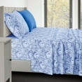 thumbnail image 1 of Lux Decor Collection Twin Bed Sheets - Brushed Microfiber Sheets - 4 Piece Twin Sheets Set (Twin, White Blue), 1 of 8
