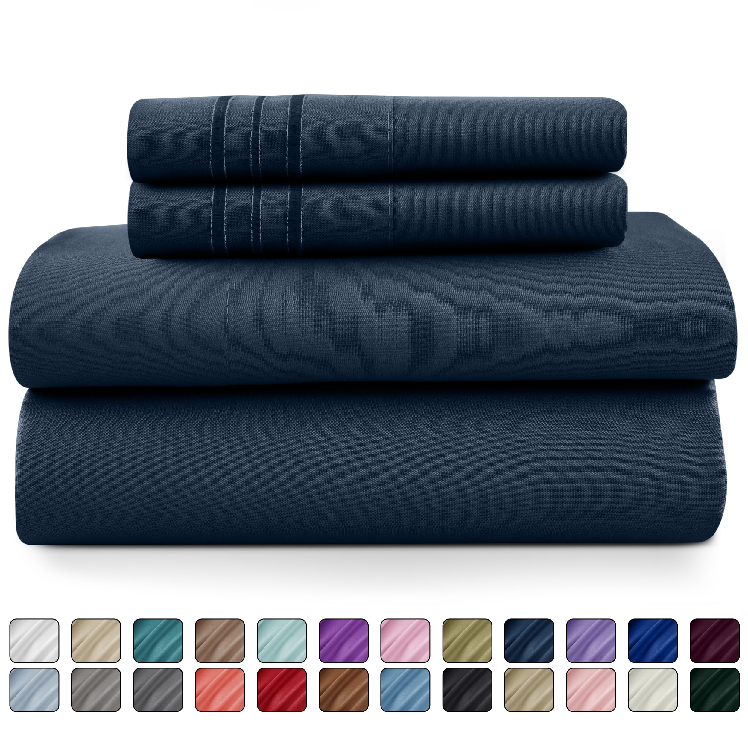 Lux Decor Collection, Full Size Bed Sheets, Microfiber, Ice Blue