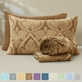 thumbnail image 1 of Lux Decor 4-Piece Twin Sheet Sets – Ultra-Soft Microfiber, Paisley Print, Upto 16" Deep Pocket Fitted Sheet, Flat Sheet & 2 Pillowcases, Brown, 1 of 9