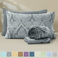 thumbnail image 1 of Lux Decor 4-Piece Twin Size Sheet Sets – Ultra-Soft Microfiber, Paisley Print, Upto 16" Deep Pocket Fitted Sheet, Flat Sheet & 2 Pillowcases, Grey, 1 of 11