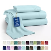 Lux Decor Collection Twin Bed Sheets Set , Upto 16 Inches Deep Pocket Brushed Microfiber 3 Piece Sheets Set, Blue