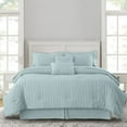 thumbnail image 1 of Lux Decor Collection Twin Seersucker Bedding Comforter Set – All-Season 8 Pieces Bed in a Bag Includes Comforter, Sheets, Pillow Sham, Bed Skirt & Decorative Pillow for Ultimate Comfort - Aqua Blue, 1 of 7