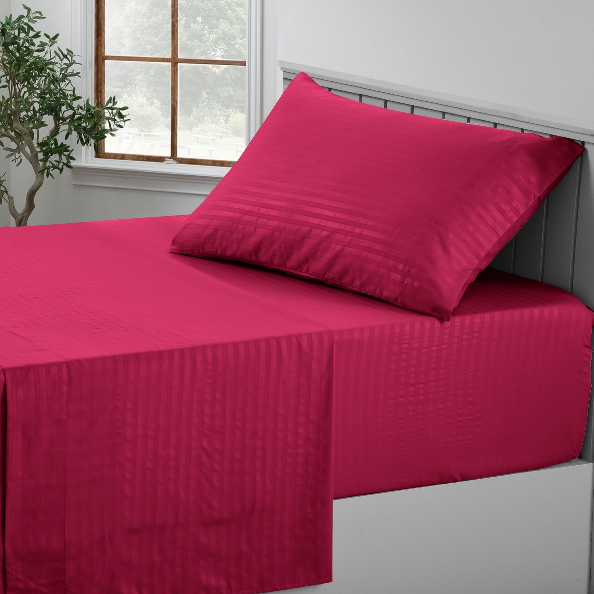 Home Collection Deals Lux Decor Collection Twin Sheets Set - 3 Pc Bed Sheets for Twin Size Bed, Microfiber Deep Pocket Bedding Sheets & Pillowcases - Burgundy