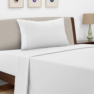 Lux Decor Collection Twin Sheets Set , Upto 16 Inches Deep Pocket Brushed Microfiber 3 Piece Bed Sheets Set, White