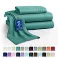 thumbnail image 1 of Lux Decor Collection Twin XL Bed Sheets - Brushed Microfiber 3 Piece Bed Sheets Set Upto 16 Inches Deep Pocket, Teal, 1 of 10