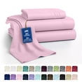 thumbnail image 1 of Lux Decor Collection Twin XL Bed Sheets - Brushed Microfiber 3 Piece Bed Sheets Set upto 16 inches Deep Pocket, Pink, 1 of 10
