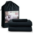 thumbnail image 1 of Lux Decor Collection Twin XL Rayon from Bamboo Blend Sheets Set- 3 Piece Luxury Deep Pocket Bed Sheets Set, Black, 1 of 9