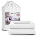 thumbnail image 1 of Lux Decor Collection Twin XL Sheet Sets Deep Pocket - Rayon from Bamboo Blend Sheets Set 3 Piece, White, 1 of 9