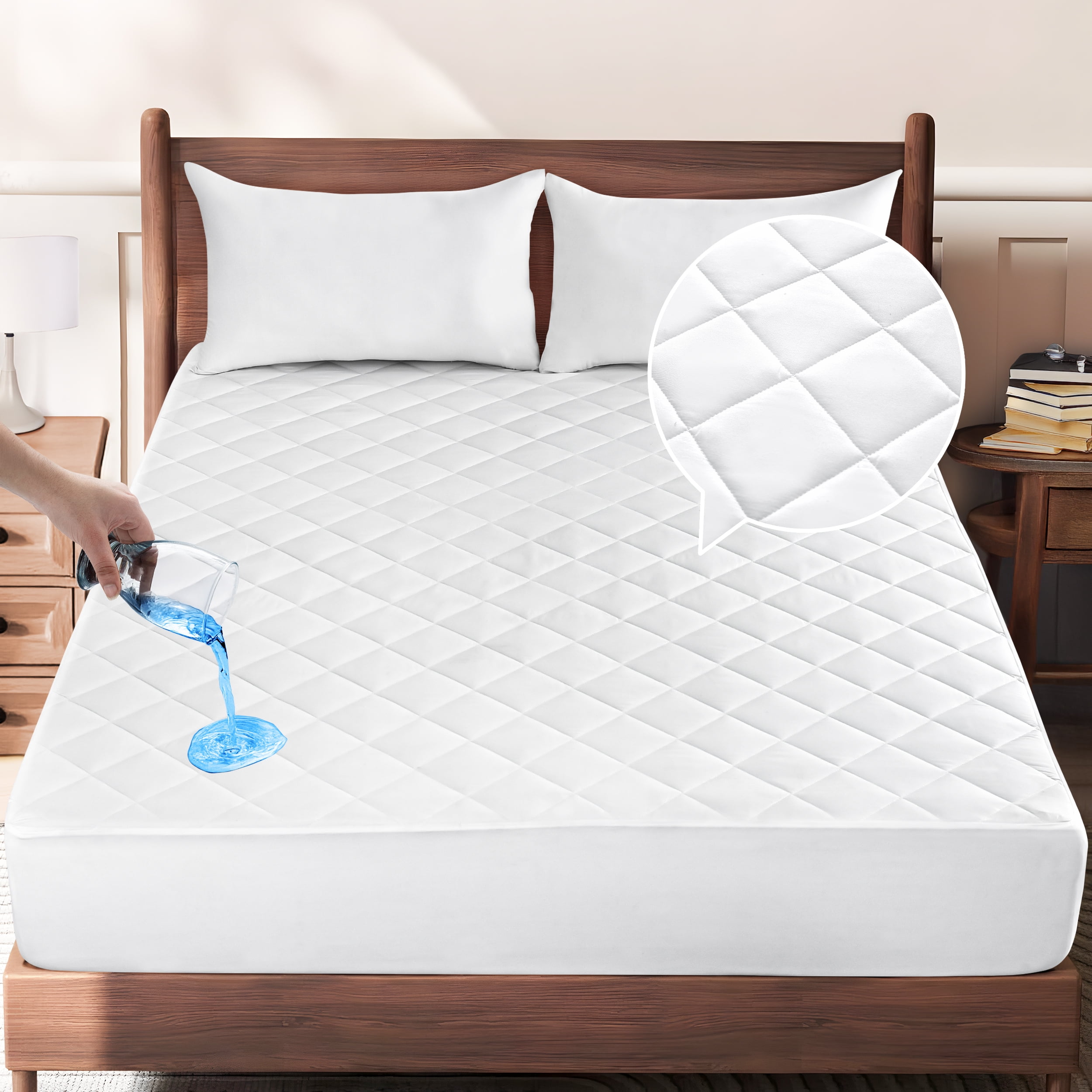 GOONIK Queen Mattress Topper - Bamboo Viscose Cooling Pad, 60x80, 6-21" Deep Pocket