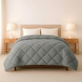 thumbnail image 1 of Lux Decor Lightweight King Comforter - All Season Down Alternative Bedding, OEKO-TEX Certified, Soft & Breathable with Diamond Quilted Design (90"x102", Grey), 1 of 8