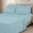thumbnail image 1 of Lux Decor Queen Sheet Set 6 Piece - Deep Pocket Queen Sheets, Soft Microfiber Bed Sheets Queen, Blue, 1 of 10