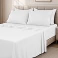 thumbnail image 1 of Lux Decor Queen Sheet Set 6 Piece - Deep Pocket Queen Sheets, Soft Microfiber Bed Sheets Queen, White, 1 of 10
