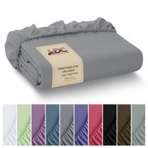 Lux Decor Twin Fitted Sheet Only - Ultra Soft Brushed Microfiber Bottom Sheet, 16” Deep Pocket with 360° Elastic Fit, Wrinkle & Fade Resistant, Dark Grey
