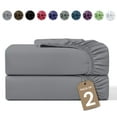 thumbnail image 1 of Lux Decor Twin XL Fitted Sheet Only 2 Pack - Ultra Soft Brushed Microfiber Bottom Sheet, 16” Deep Pocket, 360° Elastic All Around Fit, Wrinkle & Fade Resistant, Dark Grey, 1 of 9