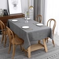 thumbnail image 1 of Lux Faux Linen Tablecloth with Slubby Texture Wrinkle Free Anti-Shrink Soft Table Cloth for Kitchen Dining Tabletop for Outdoor and Indoor Use Rectangle 60 x 84 Inch Neutral Gray, 1 of 5