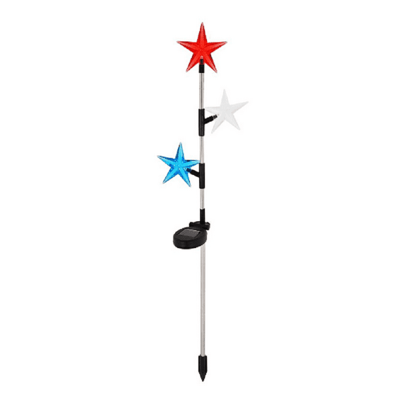 Lux-Landscape SLR2018AS 4 Lumens Patriotic Stars Solar Light Stake