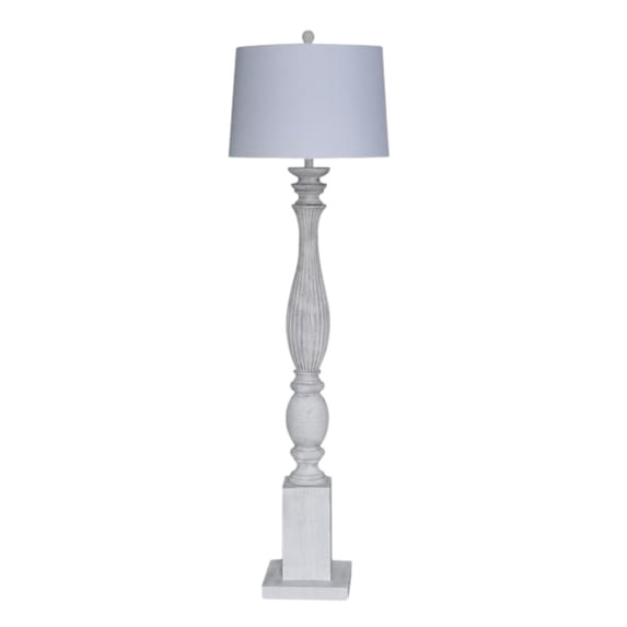 Lux Lighting 63'' Classic White Washed Coastal Floor Lamp Classy 3-Way Switch