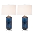 thumbnail image 1 of Lux Lighting Stunning Blue Glass Table Lamps (Set of 2) 3-Way Switch, 1 of 8