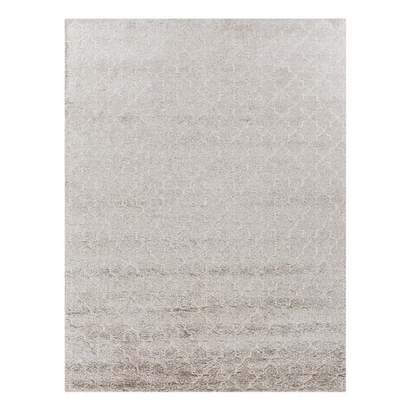 Lux Look Hand-Knotted Bamboo Silk Beige 8'x10' Area Rug