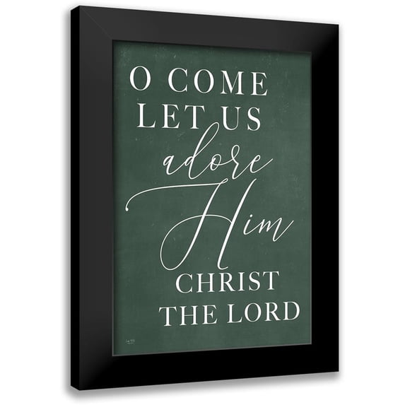 Lux + Me Designs 11x14 Black Modern Framed Museum Art Print Titled - O Come Let Us Adore Him