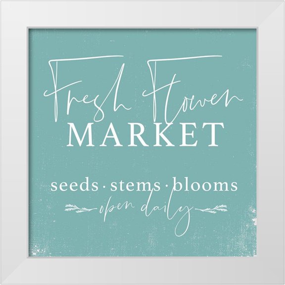 Lux + Me Designs 12x12 White Modern Wood Framed Museum Art Print Titled - Fresh Flower Market