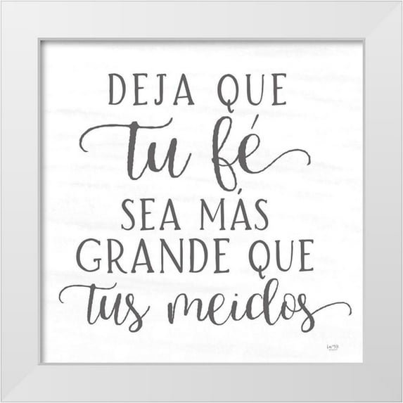 Lux + Me Designs 12x12 White Modern Wood Framed Museum Art Print Titled - Let Your Faith Be Bigger Than Your Fears