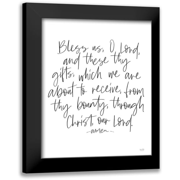 Lux + Me Designs 12x14 Black Modern Framed Museum Art Print Titled - Bless Us