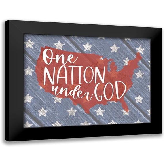 Lux + Me Designs 14x12 Black Modern Framed Museum Art Print Titled - One Nation Under God