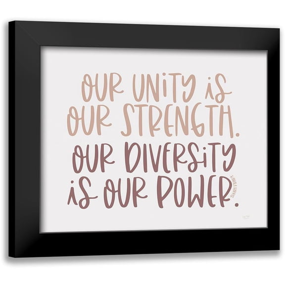 Lux + Me Designs 14x12 Black Modern Framed Museum Art Print Titled - Our Unity