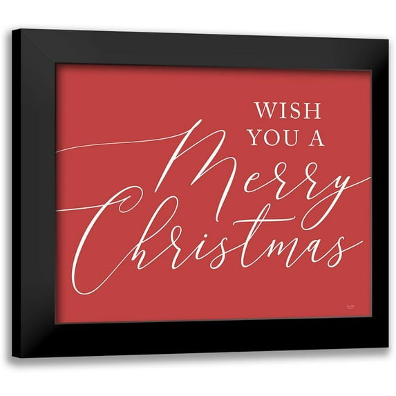 Lux + Me Designs 14x12 Black Modern Framed Museum Art Print Titled - We Wish You a Merry Christmas