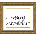 thumbnail image 1 of Lux + Me Designs 14x12 Gold Ornate Wood Framed with Double Matting Museum Art Print Titled - Merry Christmas, 1 of 4