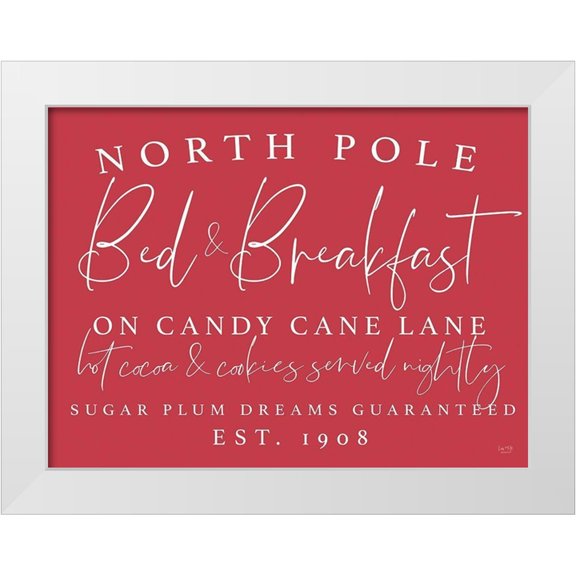 Lux + Me Designs 14x12 White Modern Wood Framed Museum Art Print Titled - North Pole Bed And Breakfast