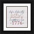 thumbnail image 1 of Lux + Me Designs 15x15 Black Ornate Wood Framed with Double Matting Museum Art Print Titled - Pursuit of Happiness, 1 of 4