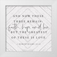 thumbnail image 1 of Lux + Me Designs 15x15 White Modern Wood Framed Museum Art Print Titled - Faith-Hope and Love, 1 of 4