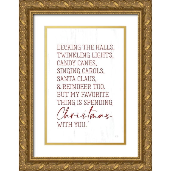 Lux + Me Designs 17x24 Gold Ornate Wood Framed with Double Matting Museum Art Print Titled - Christmas Favorites