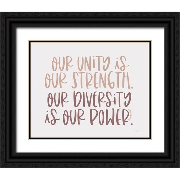 Lux + Me Designs 18x15 Black Ornate Wood Framed with Double Matting Museum Art Print Titled - Our Unity