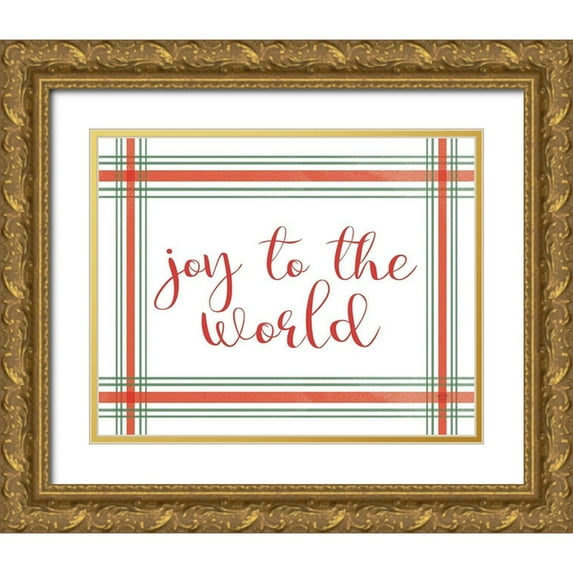 Lux + Me Designs 18x15 Gold Ornate Wood Framed with Double Matting Museum Art Print Titled - Joy to the World