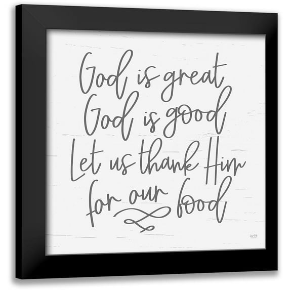 Lux + Me Designs 20x20 Black Modern Framed Museum Art Print Titled - God is Great